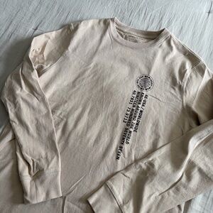 American Eagle Graphic Crew Neck Long Sleeve Shirt Men’s Large Beige Casual